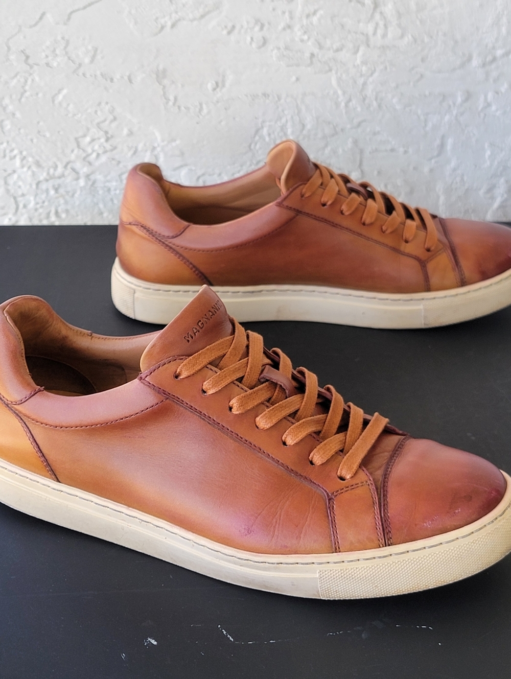 Magnanni Cuervo Sneakers Men size 9.5 Brown Leather Low Top Lace Up Shoes Spain